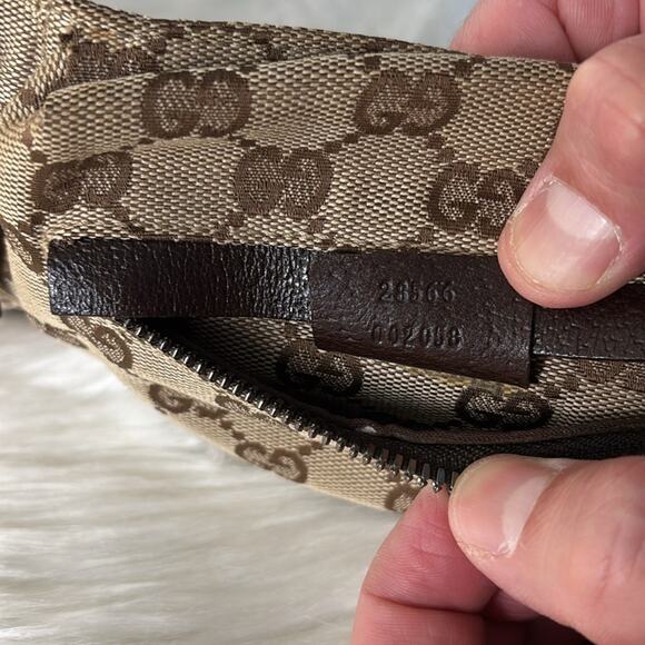 Gucci GG Pattern Waist Pouch Sherry Line web GG Brown Canvas Bag - Picture 9 of 9